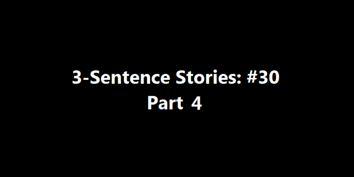 3-Sentence Stories: #30 Part 4